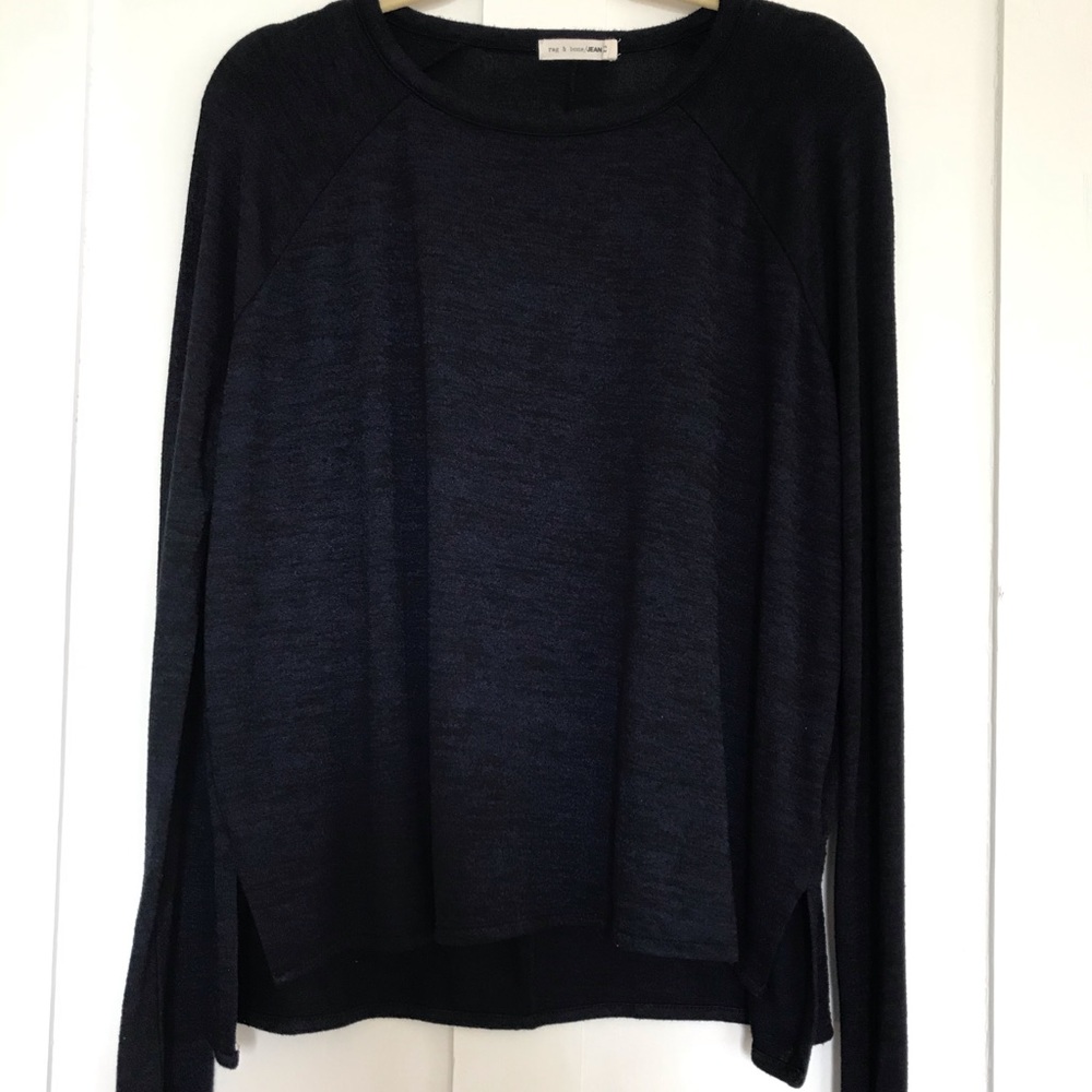 rag & bone Navy Crew Neck Long Sleeve Top